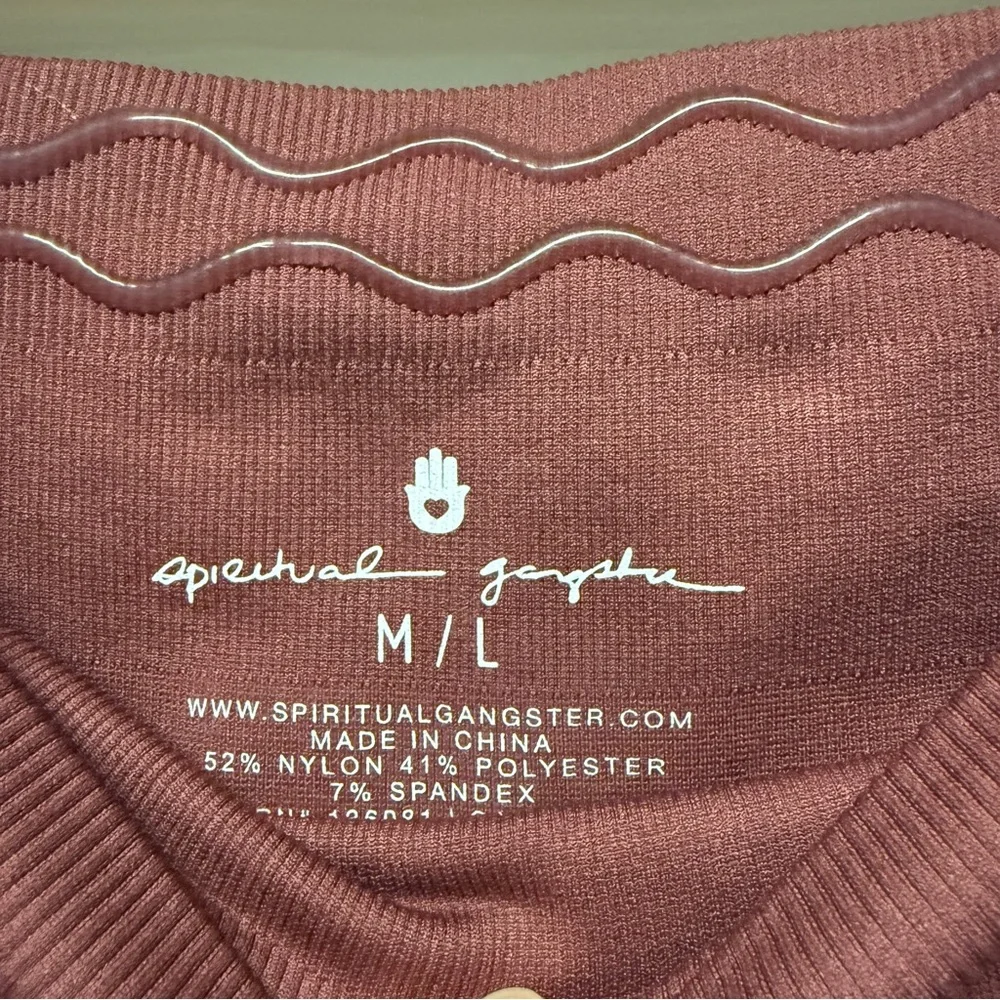 Spiritual Gangster| NWOT Women’s Size M/L Jacquard 7/8 Legging in Burgundy - Picture 7 of 10